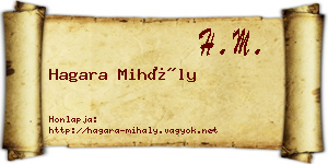 Hagara Mihály névjegykártya